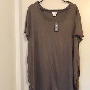 An olive-brown high-low tee from Wet Seal